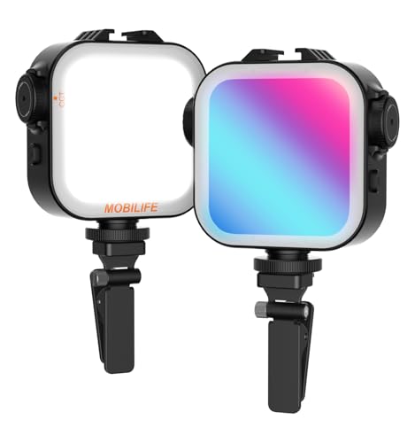 Mobilife RGB Video Light Double Sided Strong/Soft LED Lamp CCT/20 Effect 2000mAh Rechargeable Battery 118 LED Beads with Clip for Camera Phone Laptop Photography YouTube - Image 1