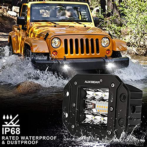 Auxbeam أضواء بود LED بحجم 5 إنش من أوكسبيم، 72 واط، أضواء ضبابية معزولة، بار إضاءة مع 6 أوضاع، أضواء خارجية متقطعة مع وظيفة الذاكرة (عبوتين) - Image 5