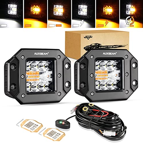 Auxbeam أضواء بود LED بحجم 5 إنش من أوكسبيم، 72 واط، أضواء ضبابية معزولة، بار إضاءة مع 6 أوضاع، أضواء خارجية متقطعة مع وظيفة الذاكرة (عبوتين) - Image 1