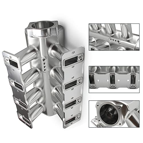 POSENG Intake Manifold for LS Cathedral Port Heads for LS1 LS2 LS6 LS Engines Compatible with Chevy 4.8 5.3 5.7 6.0 HTRACING (Silver 92MM) - Image 4