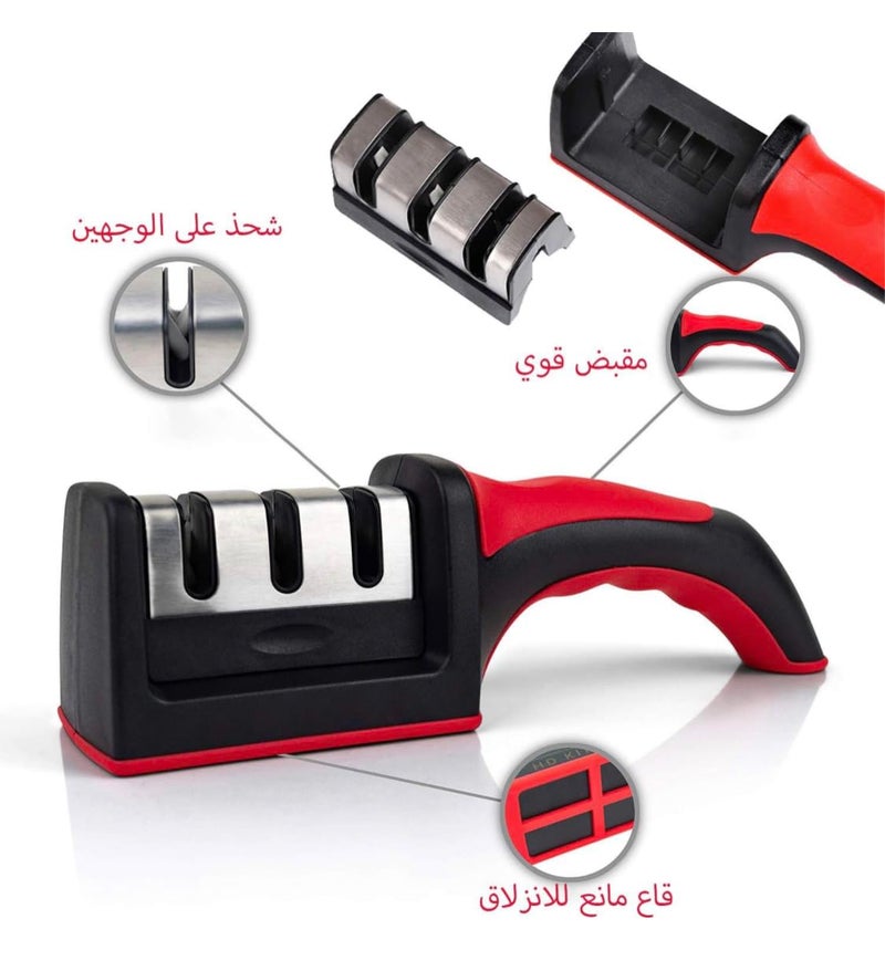 Generic ‏Kitchen Knife Sharpener Adjustable 4 in 1 Knives and Scissor Professional Blade Sharpening Tool Sharpener Stone مسن سكاكين المطبخ قابل للتعديل 4 في 1 سكاكين ومقص أداة شحذ احترافية مبراة حجرية - Image 2