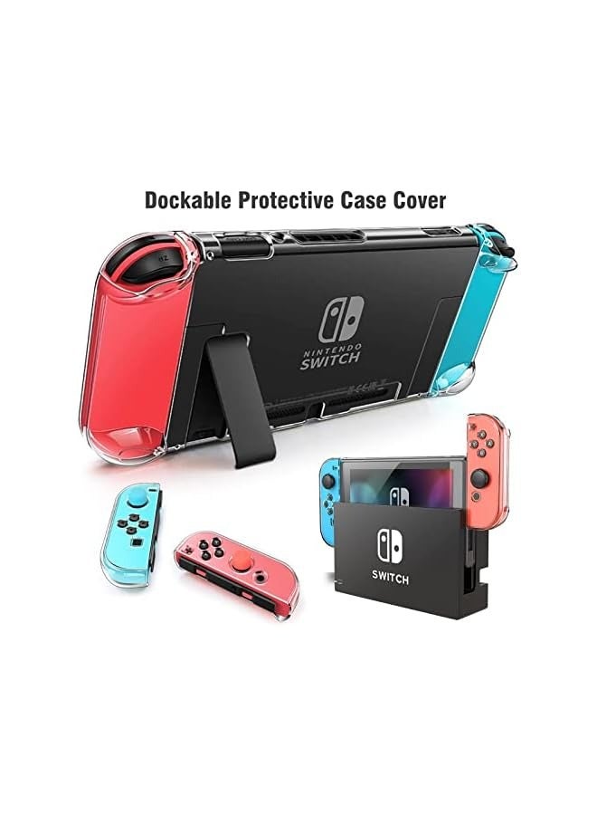 بروماس حافظة سويتش متوافقة مع نينتندو سويتش، مجموعة ملحقات MAKINGTEC 9 في 1 مع حقيبة حمل، حافظة واقية قابلة للإرساء، واقي شاشة عالي الدقة و6 قطع من أغطية مقابض الإبهام - Image 4