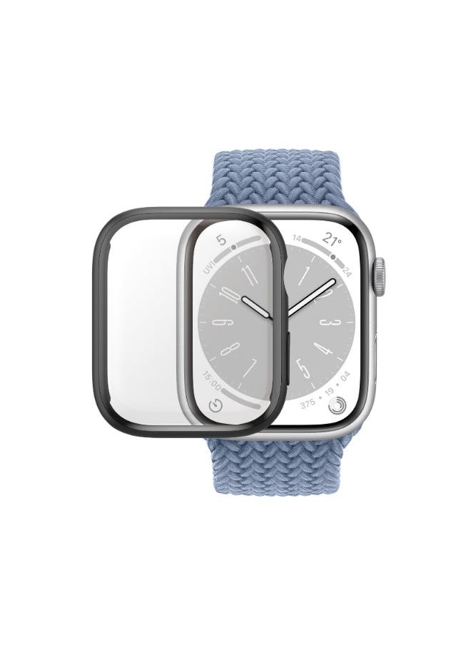 PanzerGlass - PanzerGlass Full Body Screen Protector w/ D3O Apple Watch Series 9 2023 41mm| Full Screen & Frame Coverage,  D3O Technology, Drop/Impact/Scratch Protection, Easy Install - Clear w/ Black Frame - Image 1