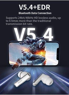 WAPIK Korean Brand RS2 True Wireless Earpods, 6 Mics Hybrid ANC with AI Wind Noise Reduction, -42dB Noise Cancelling, Transparency Mode, Normal Mode, ANC Mode, 30-Hour Battery Life, Bluetooth 5.4, IPX5 Waterproof, Powerful Bass, Light Blue  - Image 5