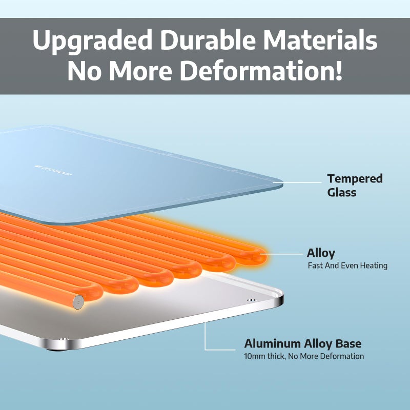 OFFNOVA Resin Heating Mat & Leveling Table, 2-in-1 Resin Tools for Epoxy Resin, Resin Curing Machine for Resin Molds, Undeformed Resin Dryer with Smart Timer & Temperature Control, Silicone Mat - Image 4