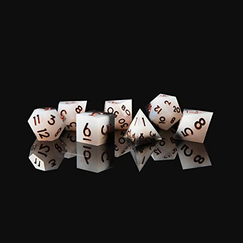 YEMEKO Sharp Edge DND Dice Set Handmade 7 Accessories Dice for Dungeons and Dragons TTRPG Games MultiSided RPG Polyhedral Resin Sharp Edge Dice Roleplaying Games - Image 5