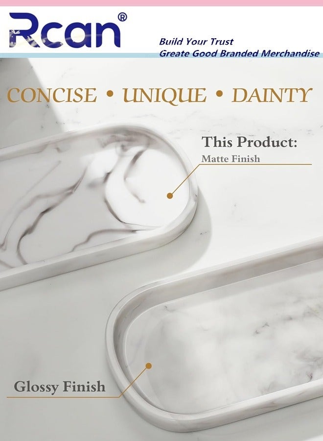 ركان منظم حمام، صينية بيضاوية لتخزين أدوات الحمام والمطبخ وخزانة الملابس وحامل صينية الزينة، منظم مستحضرات التجميل للشموع والعطور والصابون والشامبو وديكور المنزل - Image 3