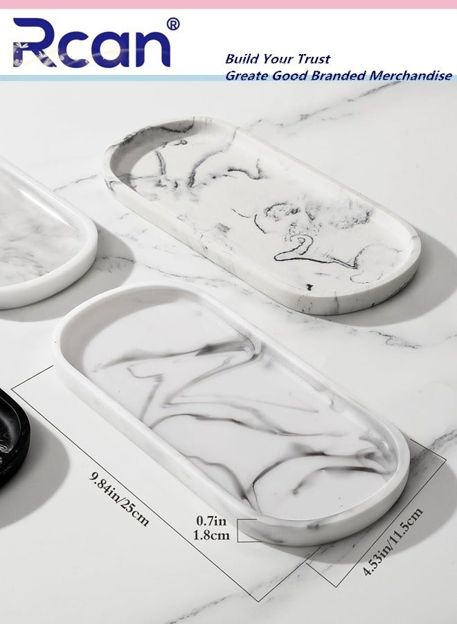 ركان منظم حمام، صينية بيضاوية لتخزين أدوات الحمام والمطبخ وخزانة الملابس وحامل صينية الزينة، منظم مستحضرات التجميل للشموع والعطور والصابون والشامبو وديكور المنزل - Image 5