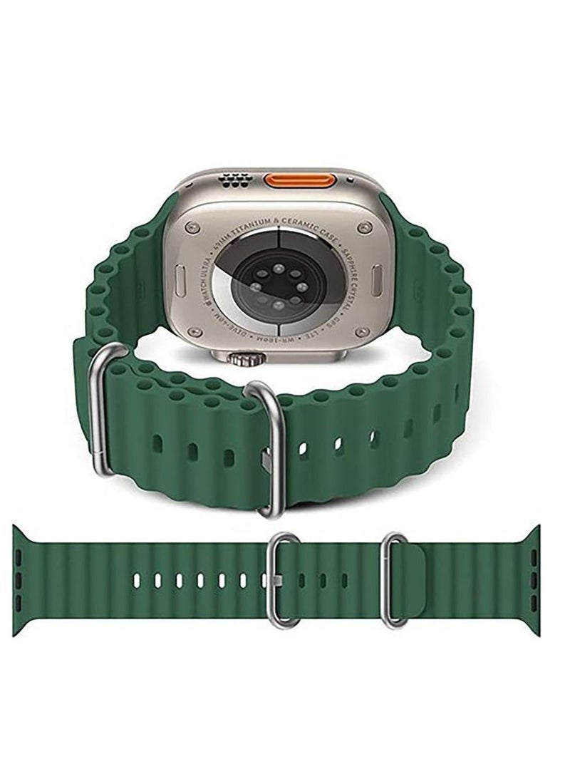 Generic - Silicon Replacement Strap For Apple Watch Series 7 And Series 8 (45mm) And Apple Watch Ultra (49mm) - Green - Image 1