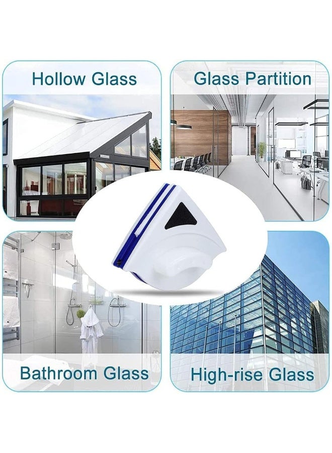 منظف زجاج مغناطيسي مزدوج الجوانب منظف نوافذ مغناطيسي أداة تنظيف زجاج خاصة مناسبة للنوافذ ذات الطبقة الواحدة بسمك 3-8 مم مزودة بحبل مضاد للسقوط بطول 2 متر مغناطيس قوي - Image 4