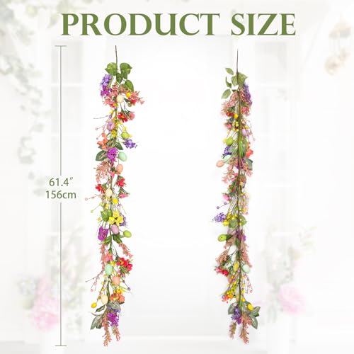 Briful 517ft Floral Garland Artificial Floral Vine Garland Decoration Centrepiece Table Decor Indoor Outdoor Fireplace Mantel Front Door Table Staircase - Image 3