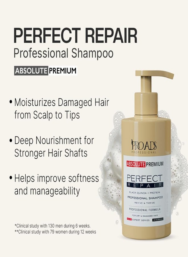 PRO ADS Perfect Repair Shampoo 300ml for Dry & Damaged Hair | Deep Nourishing & Strengthening Shampoo | Helps Repair Damage, Reduce Breakage & Frizz | Gently Cleanses, Restores Moisture & Shine - Image 2
