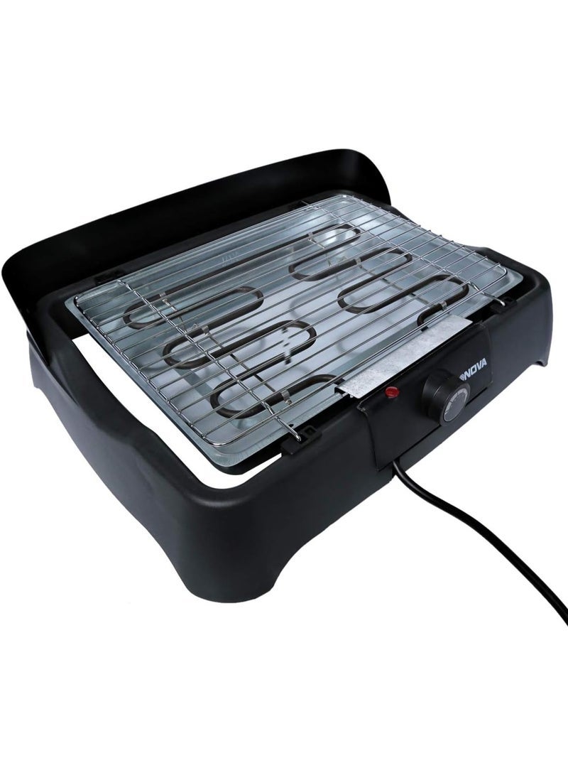 NOVA Electric Barbeque Grill NT-192BG 1850 Watts Tabletop BBQ Grill with Fast Heating Element, Non-Stick Cooking Surface and Safe Design for Indoor Outdoor Cooking - Image 4