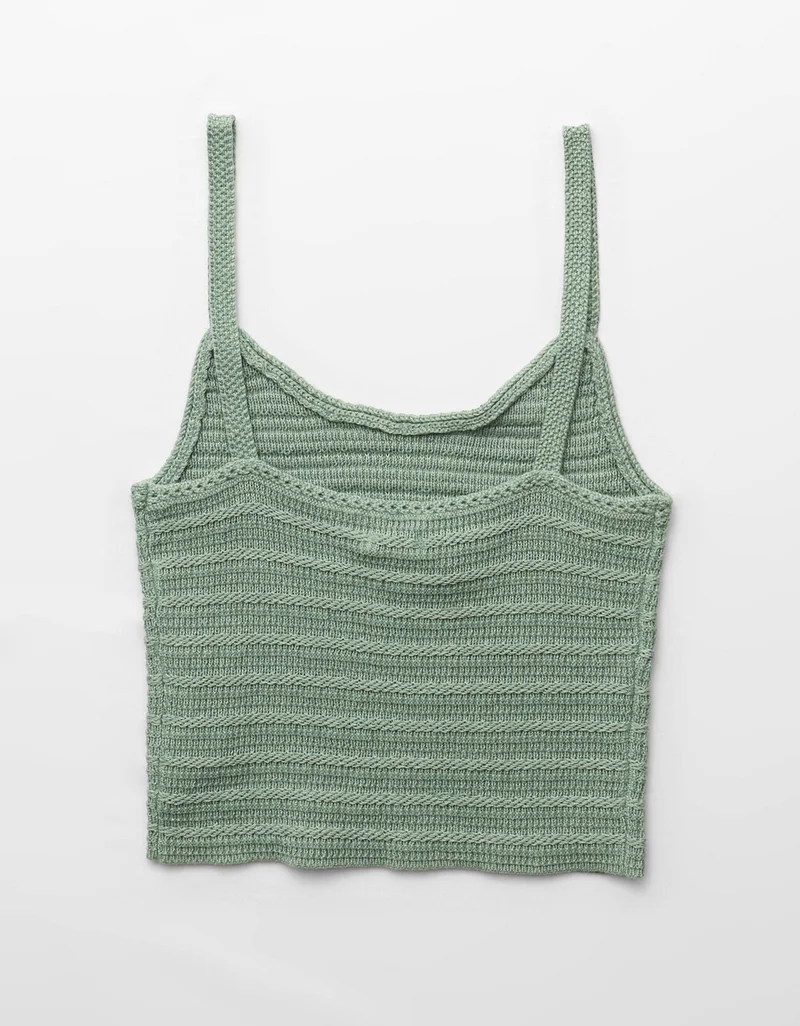 American Eagle  AE Cropped Crochet Knit Tank Top for Women | Best Price UAE