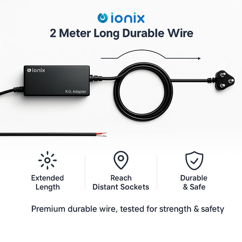 IONIX SMPS 24V 2.5A Power Supply Adapter for RO Water Purifier | 2 Years Warranty | Compatible with 75/100 GPD RO Pumps | Universal Input 110-280V | Short Circuit Protection | High Efficiency - Image 4