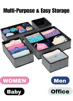 AAS ECOM Wardrobe Clothes Organizers and Storage - 6PCS Cloth Organizer with 6 Grids- Cloth Storage Organizer Boxes- 35L Fabric Bedroom Closet Organizer- Organizer Box Storage  - Image 1