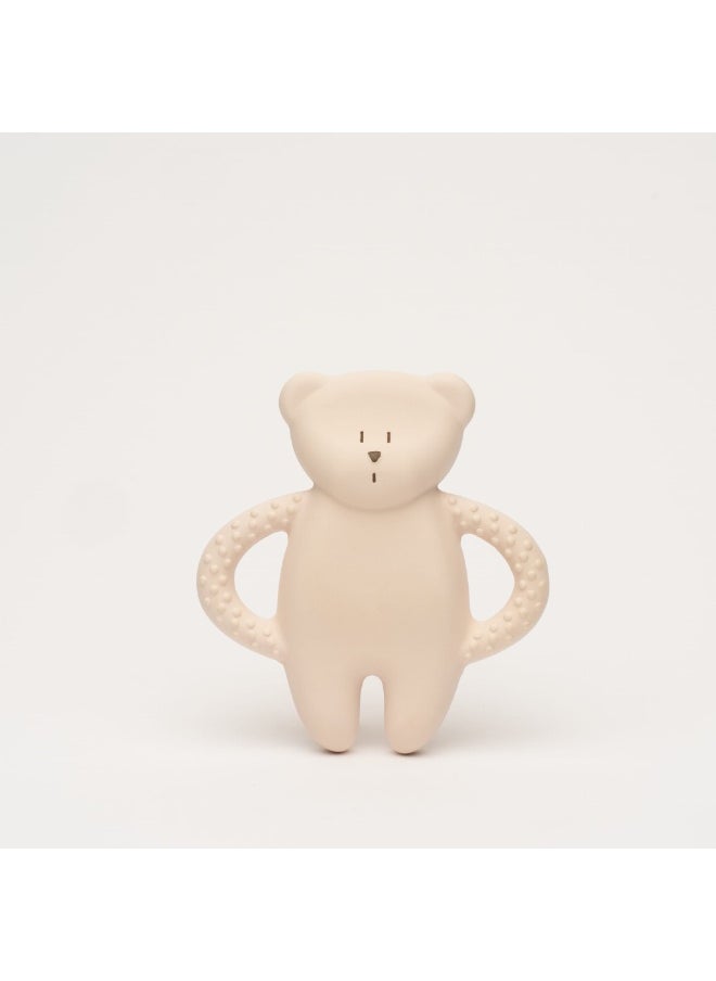Moonie Moonie Natural Rubber Teether Bear - Rose  - Image 1
