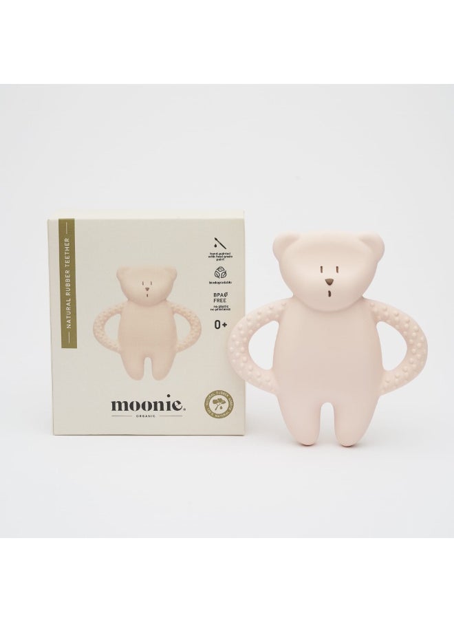 Moonie Moonie Natural Rubber Teether Bear - Rose  - Image 3