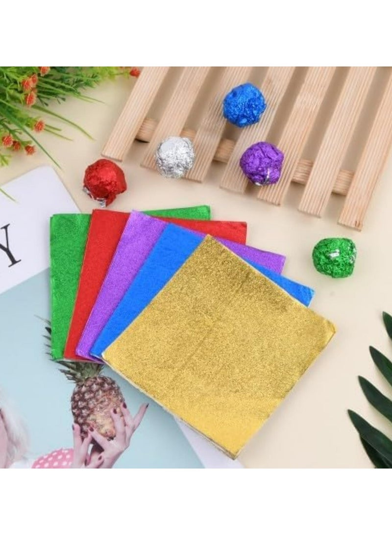 أوزيغالور 600 قطعة أغلفة رقائق ألومنيوم، 10x10 سم، 6 ألوان لحفلات DIY، أعياد الميلاد، وزفاف - Image 4