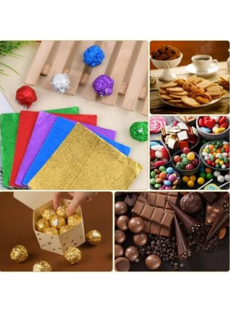 أوزيغالور 600 قطعة أغلفة رقائق ألومنيوم، 10x10 سم، 6 ألوان لحفلات DIY، أعياد الميلاد، وزفاف - Image 5