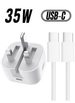 Raxoom iPhone 16/15 Pro Max Charger With USB C Port 35 Watt with 1M iPhone Fast Charging Cord Type C to C for iPhone 16/15 Pro max/15 Pro/15 plus/15, Samsung S24 and all USB C mobiles / Tabs  - Image 1