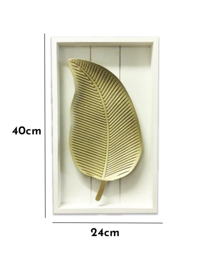 لوحة جدارية من خشب MDF على شكل ورقة نارنج ذهبية  - Image 3