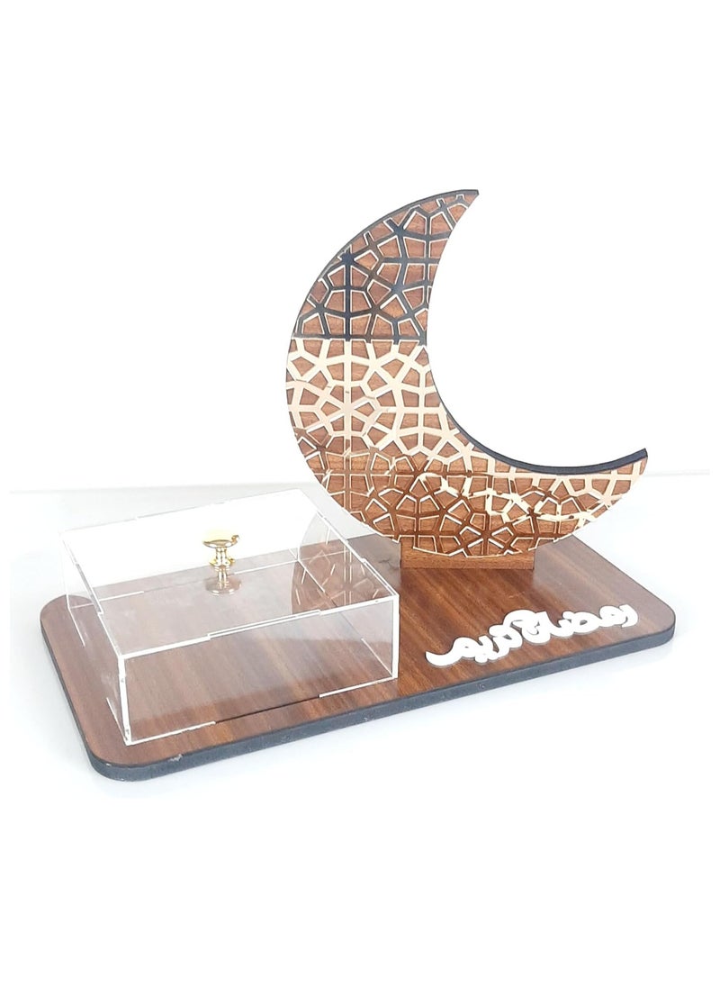 Generic - Acrylic Serving Tray containers of Ramadan sweets and dates || Ramadan Zagharif || Ramadan decor Table Boxes || Size 42x22x30 CM - Image 1