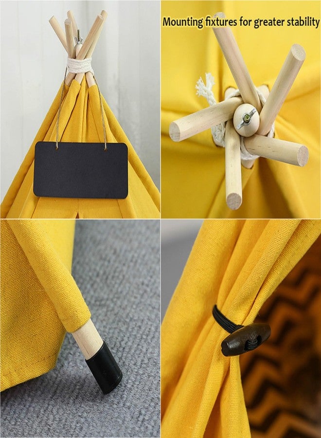 Cat Teepee Tent Bed,Outdoor Indoor Dog House,Portable Washable Pet Tent for Small Dogs with Cushion,Inside Pet Teepee for Small Medium Animals (Yellow, M) - Image 3