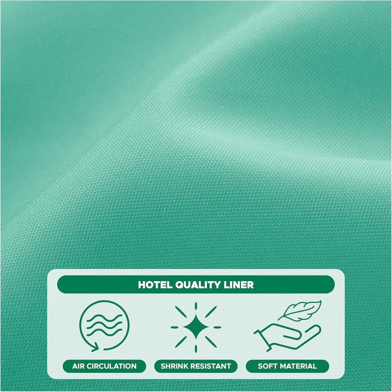 Biscaynebay Quality Fabric Shower Curtain Liners 72 Inch by 72 Inch, Teal Water Resistant Bathroom Curtains Rust Resistant Grommets & Weighted Bottom Hem Machine Washable - Image 5