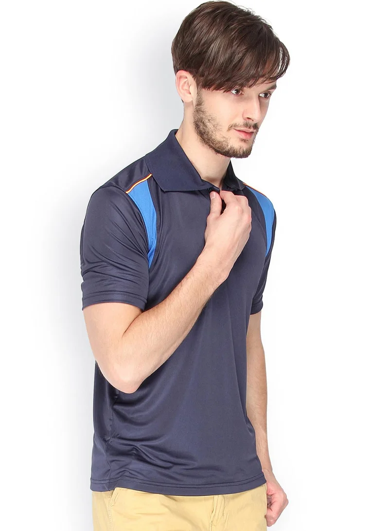 كامبوس سوترا تيشيرت بولو رجالي أزرق فولاذي بتصميم زاوية