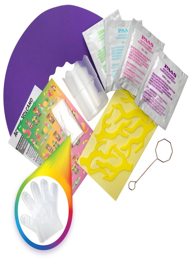 PAAS Eggsperiments Active Volcano Easter Egg Decorating Kit - Fun & Educational Kit with 8 Colorful Eruptions, Stickers, and Volcano Assembly Set - Image 2