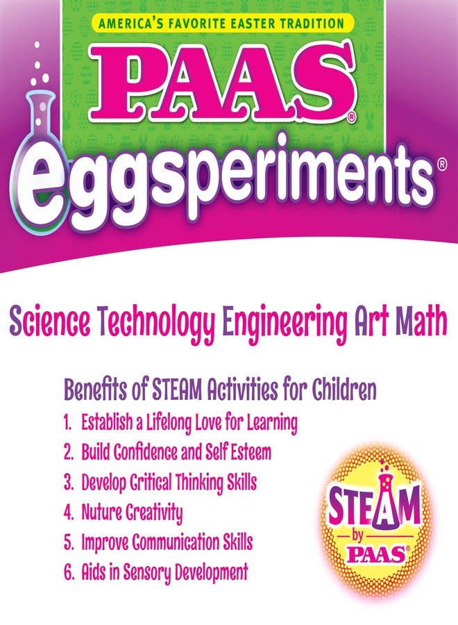 PAAS Eggsperiments Active Volcano Easter Egg Decorating Kit - Fun & Educational Kit with 8 Colorful Eruptions, Stickers, and Volcano Assembly Set - Image 4