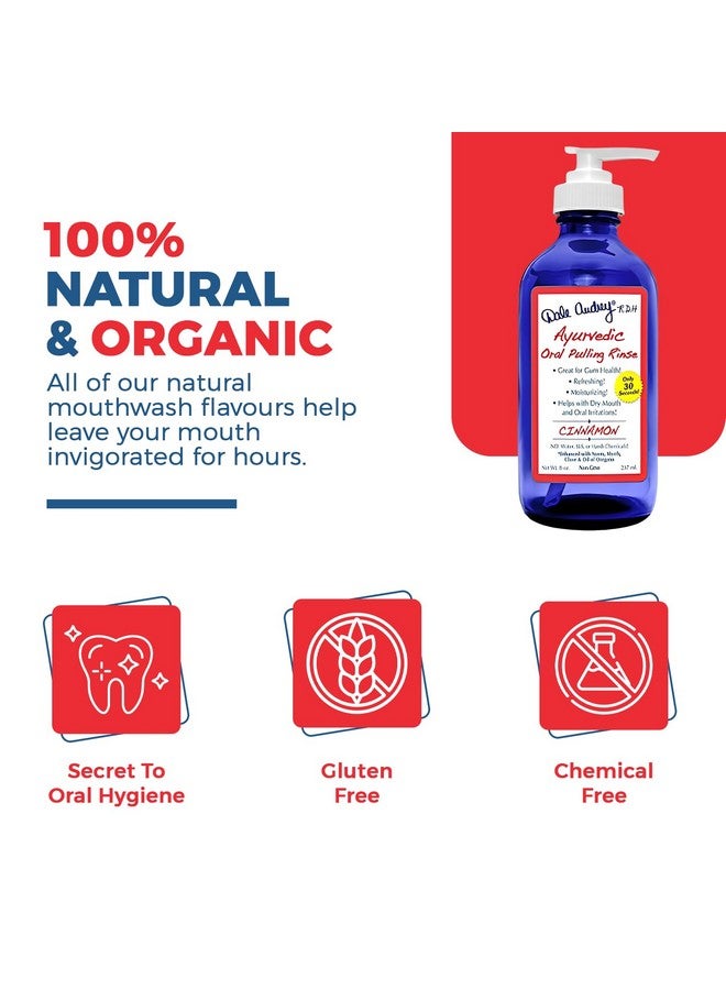 دايل أودري سحب الزيت الطبيعي للأسنان واللثة | غسول الفم بنكهة القرفة لعلاج رائحة الفم الكريهة | الزيوت العطرية العضوية لتبييض الأسنان وإنعاش النفس | (16 أوقية) - Image 5