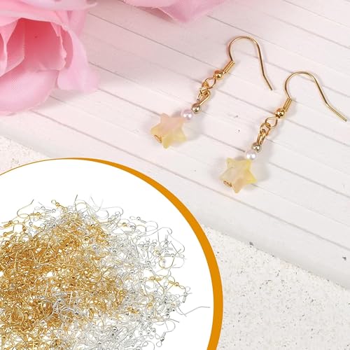 Tdas 100 Piece Earring Hooks and 100 Piece Open Jump Rings Jewellery Making kit Back Connects for DIY Jewelry Making Chain Necklace Bracelet findings Fasteners Art & Craft (Golden) - Image 3
