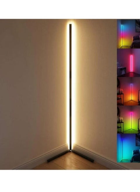 Stylish RGB Corner Floor Lamp – Customizable Color, Brightness & Temperature with Remote Control for Living Room & Bedroom Ambiance