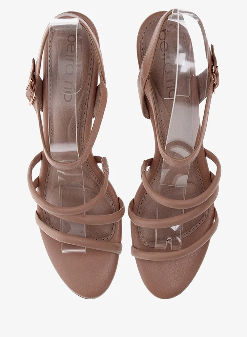 Beira Rio Nude Heels Sandal for Women – Stylish Ladies Heel Sandals & Sling Back Heels for Girls for Women | Best Price UAE