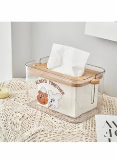 Generic Transparent Tissue Storage Box Living Room Paper Towel Holder  - Image 1