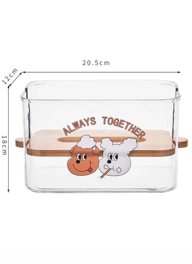 Generic Transparent Tissue Storage Box Living Room Paper Towel Holder  - Image 3