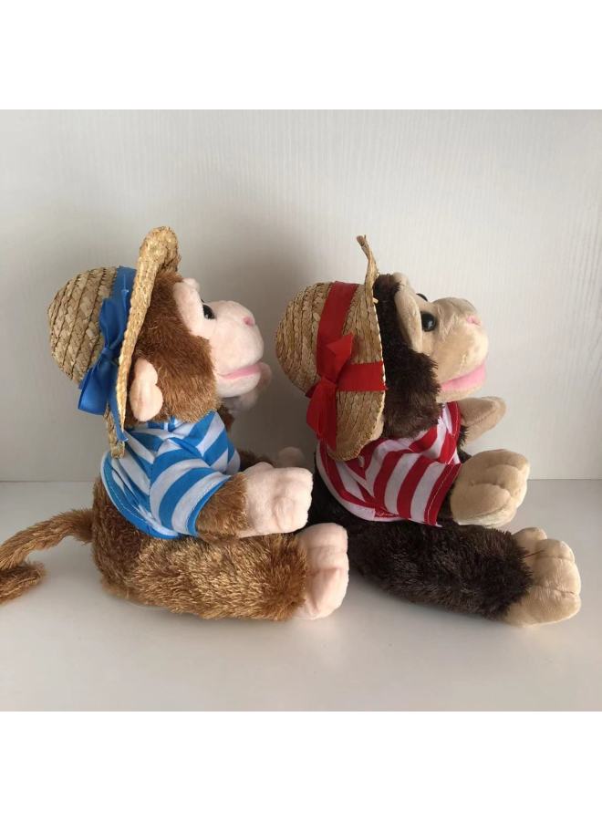 لعبة قطيفة كهربائية قرد يغني رقص غوريلا قطيفة لعبة دمية قرد للأطفال - اللون: أحمر - المواصفات: 20 * 20 * 22 سم - Image 3