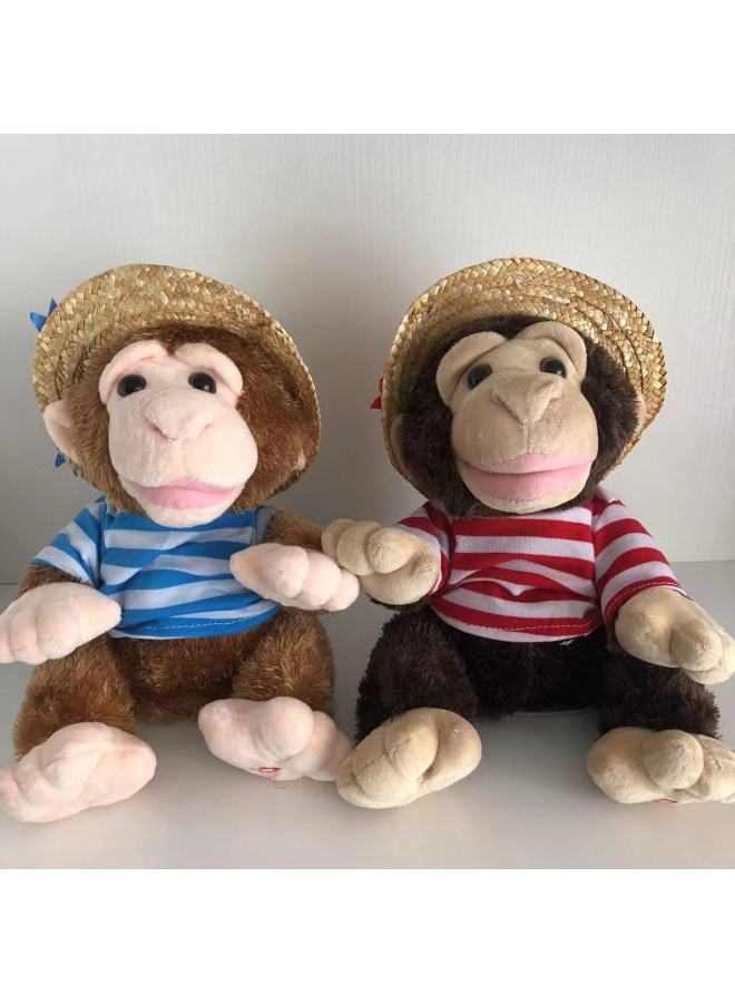 لعبة قطيفة كهربائية قرد يغني رقص غوريلا قطيفة لعبة دمية قرد للأطفال - اللون: أحمر - المواصفات: 20 * 20 * 22 سم - Image 2