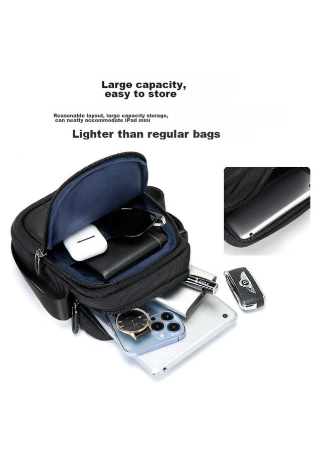 Golf Shoulder Bag, Men's Casual Crossbody Bag, Large Capacity, Lightweight, Phone Pouch, Versatile Small Backpack, Water-resistant, Trendy, Sports Bag, 5i796334j, Misty Black - Image 3