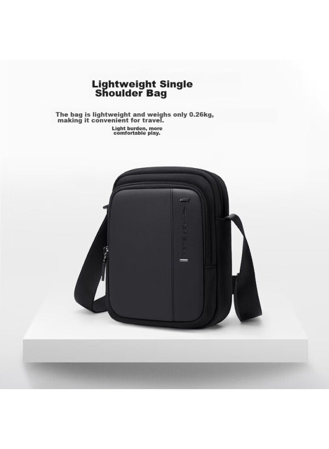 Golf Shoulder Bag, Men's Casual Crossbody Bag, Large Capacity, Lightweight, Phone Pouch, Versatile Small Backpack, Water-resistant, Trendy, Sports Bag, 5i796334j, Misty Black - Image 4