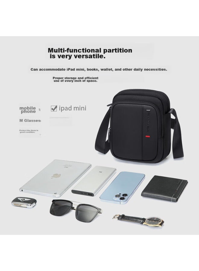Golf Shoulder Bag, Men's Casual Crossbody Bag, Large Capacity, Lightweight, Phone Pouch, Versatile Small Backpack, Water-resistant, Trendy, Sports Bag, 5i796334j, Misty Black - Image 5