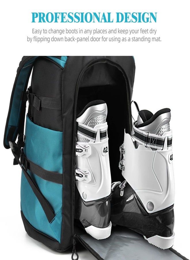 TurnWay Ski/Snowboard Boot Backpack/Ski Boot Backpack | Excellent for Store All Gear | Travel with Waterproof Exterior, Reflective Strip for Men, Women and Youth (Blue-Black) - Image 5