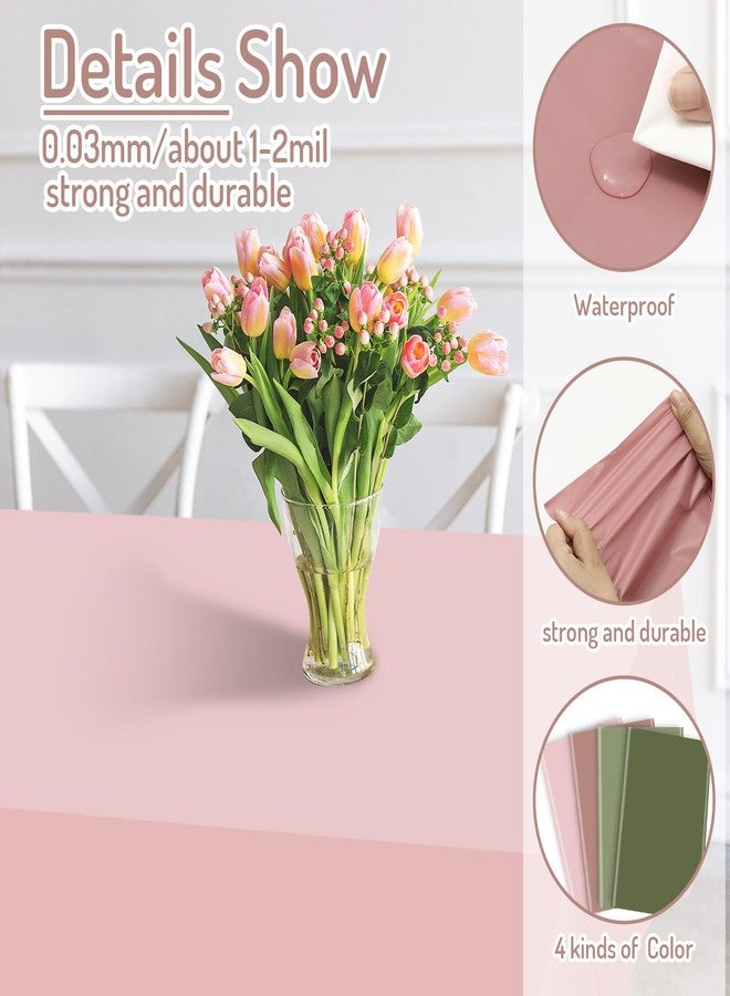 Whaline 16Pcs Sage Green Plastic Tablecloth Sage Green Dusty Pink Rectangle Table Cover Waterproof Table Cloth for Wedding Baby Shower Decoration, 54 x 108 Inch - Image 3