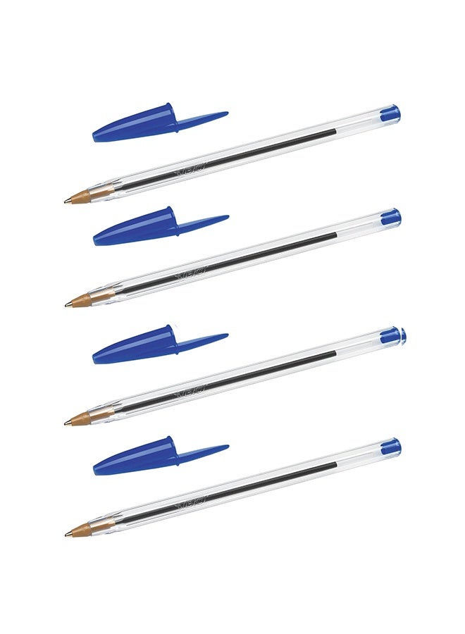 BIC Cristal Original Ballpoint Pens with Medium Point (1.0 mm), Writes For an Average of 3 km, Pack of 4 (Blue) - Image 2