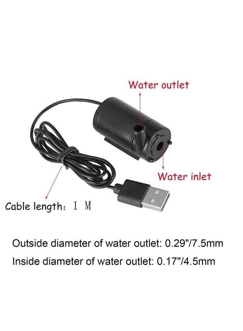 Generic 3Pcs DC 3 5V USB Micro Submersible Mini Water Pump for Aquariums Fish Tank Pond Fountain Hydroponics Garden Fountain Waterfall Black  - Image 5
