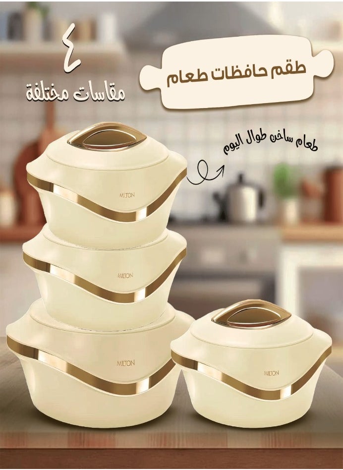 Milton - 4 Pieces Plastic & Stainless Steel Food Containers 500ml, 1000ml, 1500ml, 2500 - Image 1
