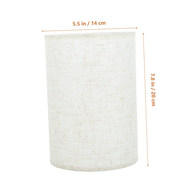 Beige Linen Drum Lamp Shade For Floor And Desk Lamps Modern Rustic Round Light Softener - Image 3