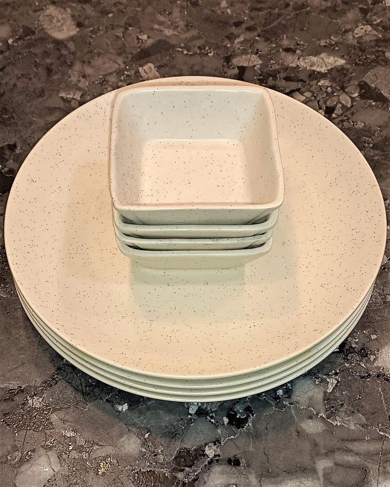 Caffeine Ceramic Handmade White Matte Dinner Set (Set of 8) - Image 4